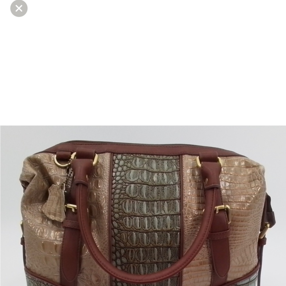 NEW MC Marc Chantel MULTICOLORED CROCODILE Embossed BAG Purse Satchel + STRAP